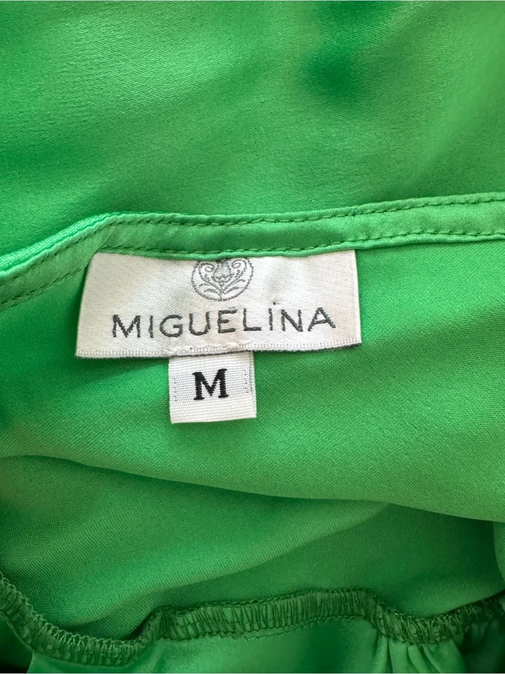 NEW Miguelina Green Silk Halter Top - Picture 3 of 3